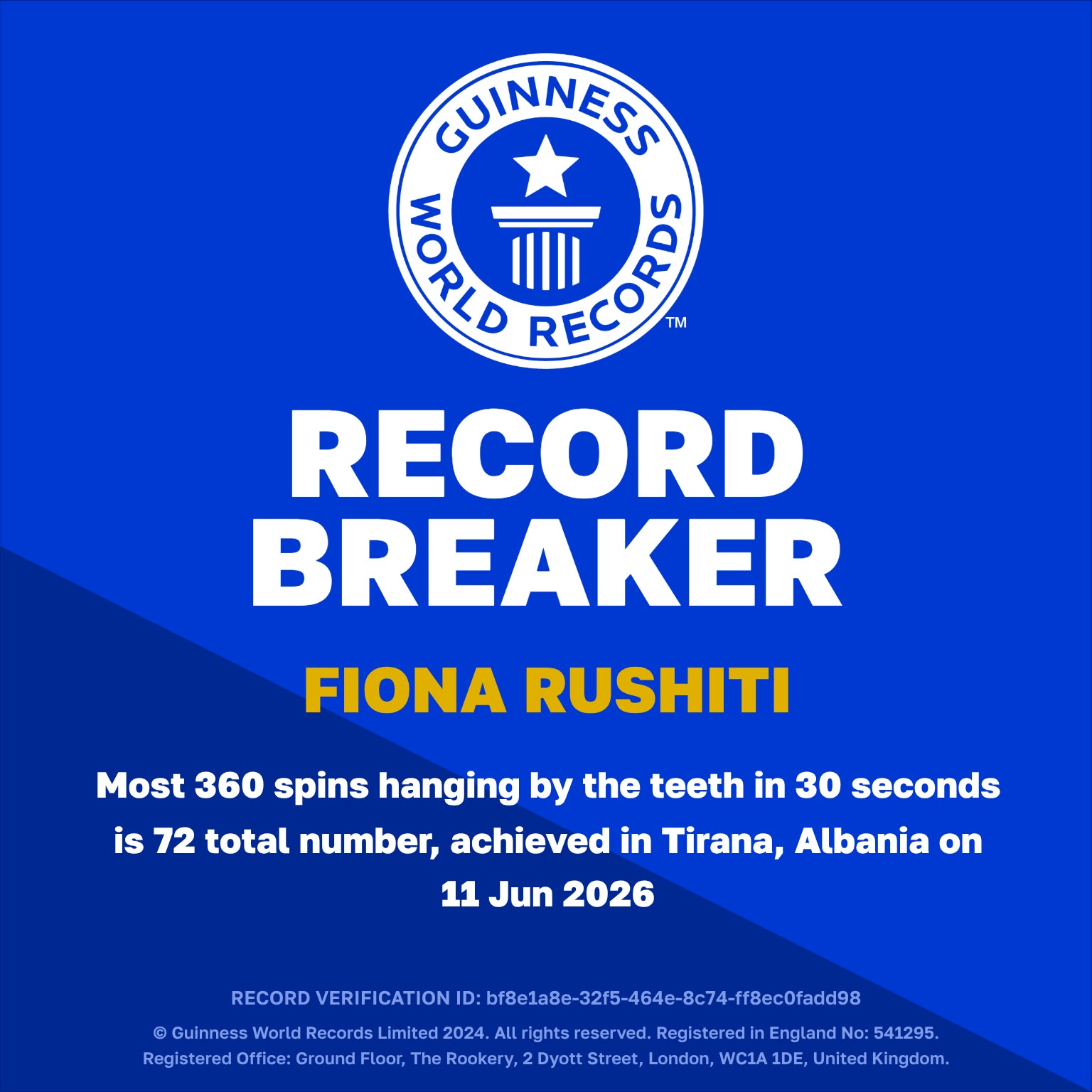 Akrobatja Fiona Rushiti hyn në Guinness